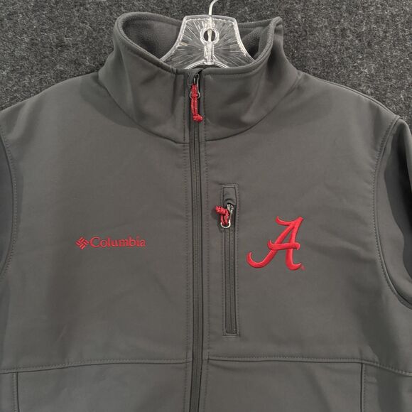 Alabama Crimson Tide Jacket Men's Medium Gray Softshell Full Zip Columbia - Picture 3 of 8